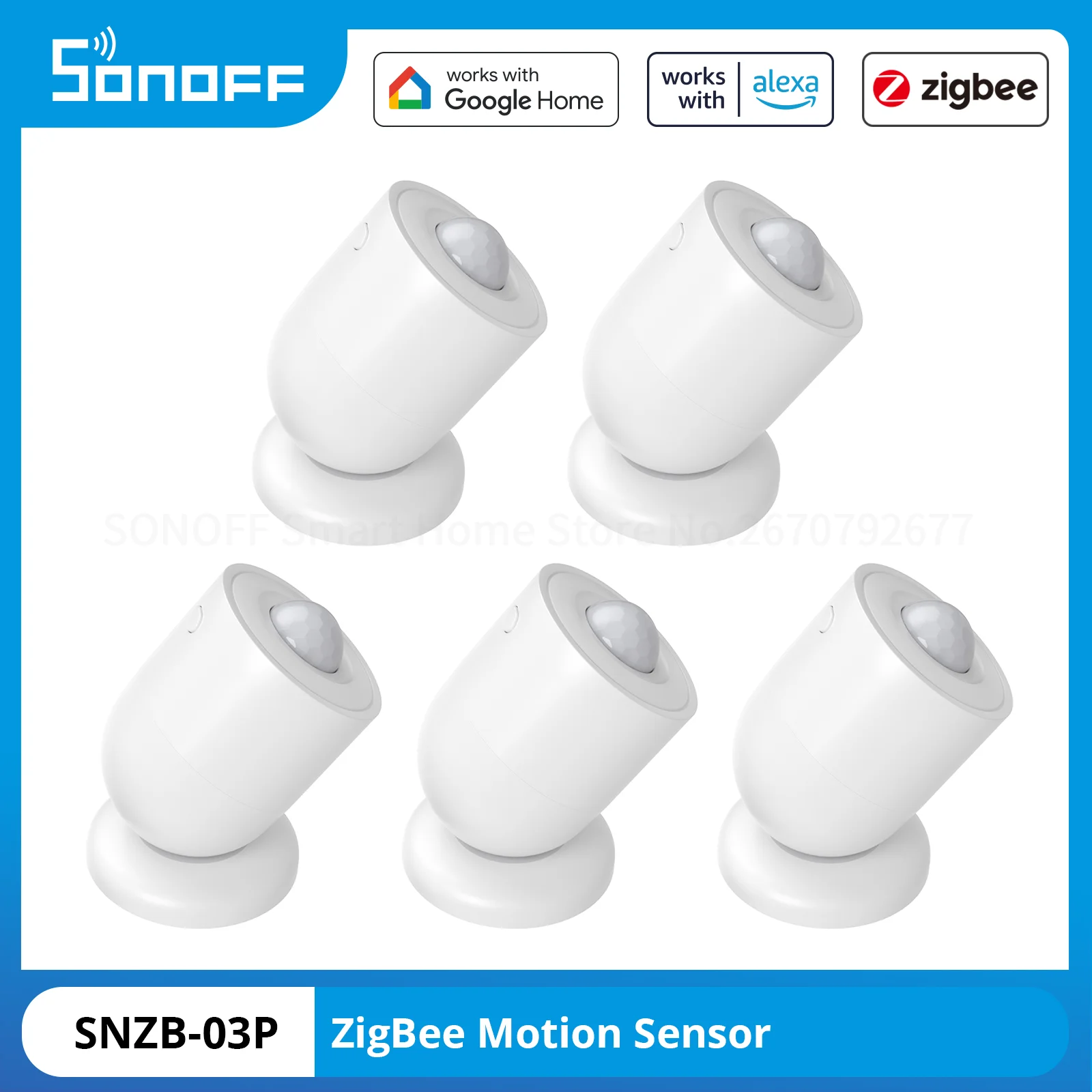 SONOFF SNZB-03P 1-10PCS Zigbee Motion Sensor Environment Light Detection Alert Notification eWeLink Smart Scene via Alexa Google