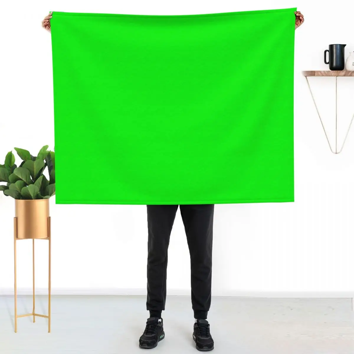 Neon Green Solid Color Throw Blanket for winter Designers Thermal heavy to sleep Giant Sofa Hairys Blankets