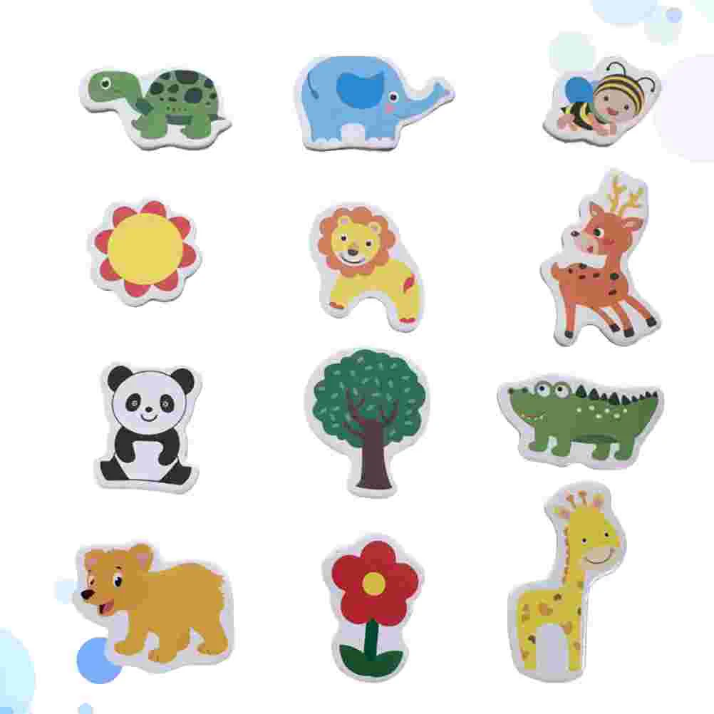 

60PCS Creative Cartoon Animal Wood Fridge Magnets Funny Fridge Magnets for Home Decoration (Assorted Style)