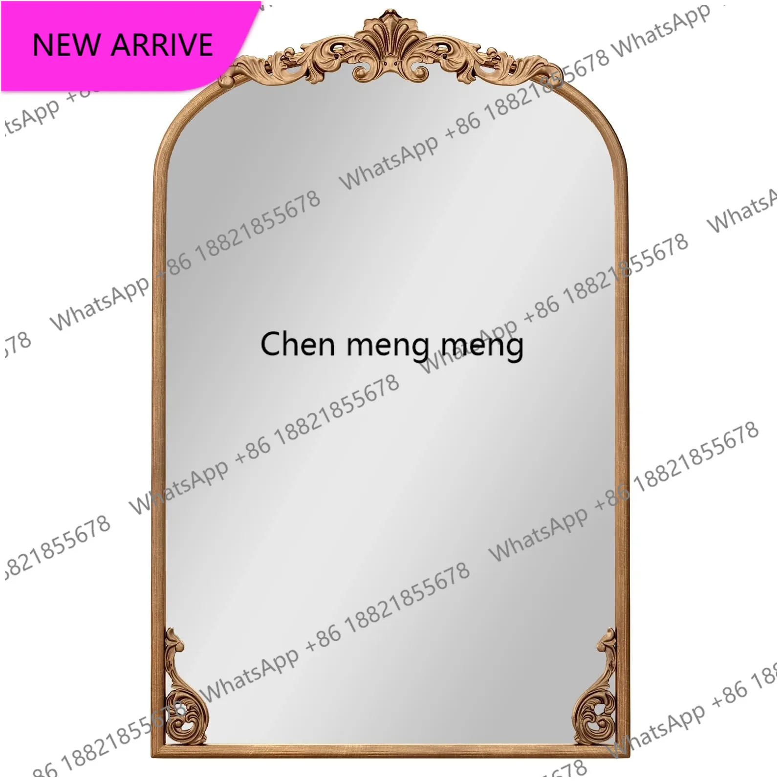 A139French arch makeup mirror wall mirror vintage light luxury style wall decoration entrance mirror