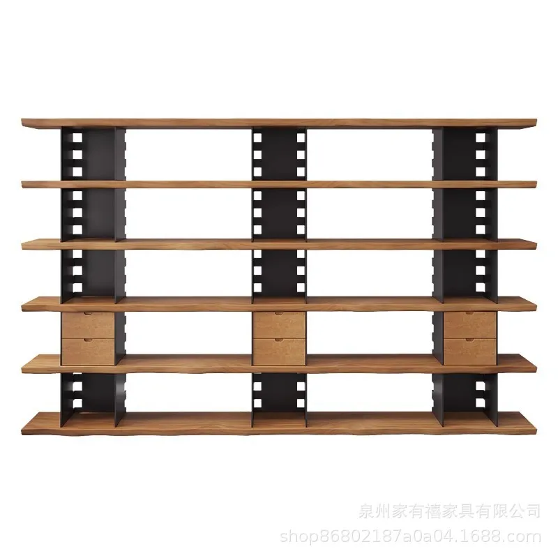 living room solid wood bookshelf shelf floor-to-ceiling multi-layer display storage reading bookcase integrat