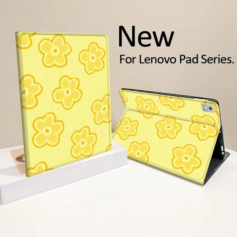 

Cartoon Flower Doodle Pattern For Lenovo Tab Xiaoxin Pad 700 Y900 Gen4 K10 P11 GT K11 3rd P11 P12 Plus Pro Gen Tablet Case