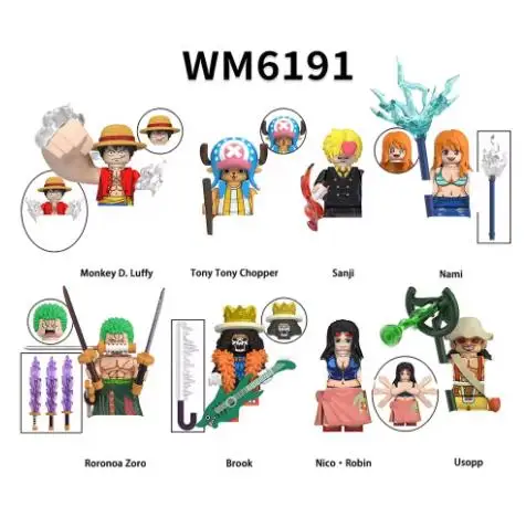Bandai ONE PIECE Dragon Ball Super Mini Figure Set van 8 Wukong-personages WM6185 WM9183 WM6179 WM6180 WM6181 Verzamelbaar speelgoed