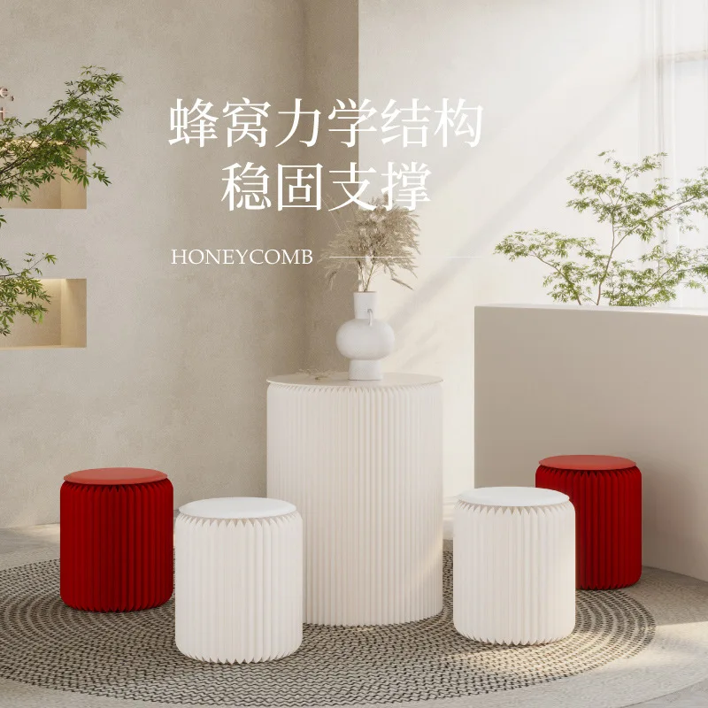 Paper Stool Tea Table Set Round Tea Table Low Stool Sales Office Negotiation Table Chair Combination Living Room Furniture Set