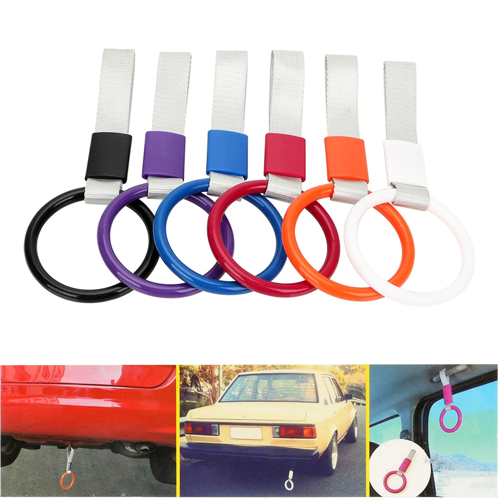 Round Subway Train Bus Handle Strap Charm Drift Car Rear Bumper Warning Loop Car Interior Pull Ring JDM TSURIKAWA RING