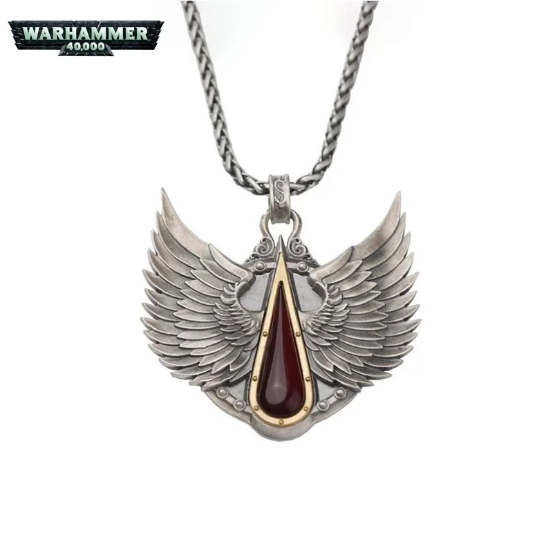 Warhammer 40K Blood Angels Feather Wing Necklace Creative Personality Vintage Boy Pendant Pendant Trendy Clavicle Chain Ornament