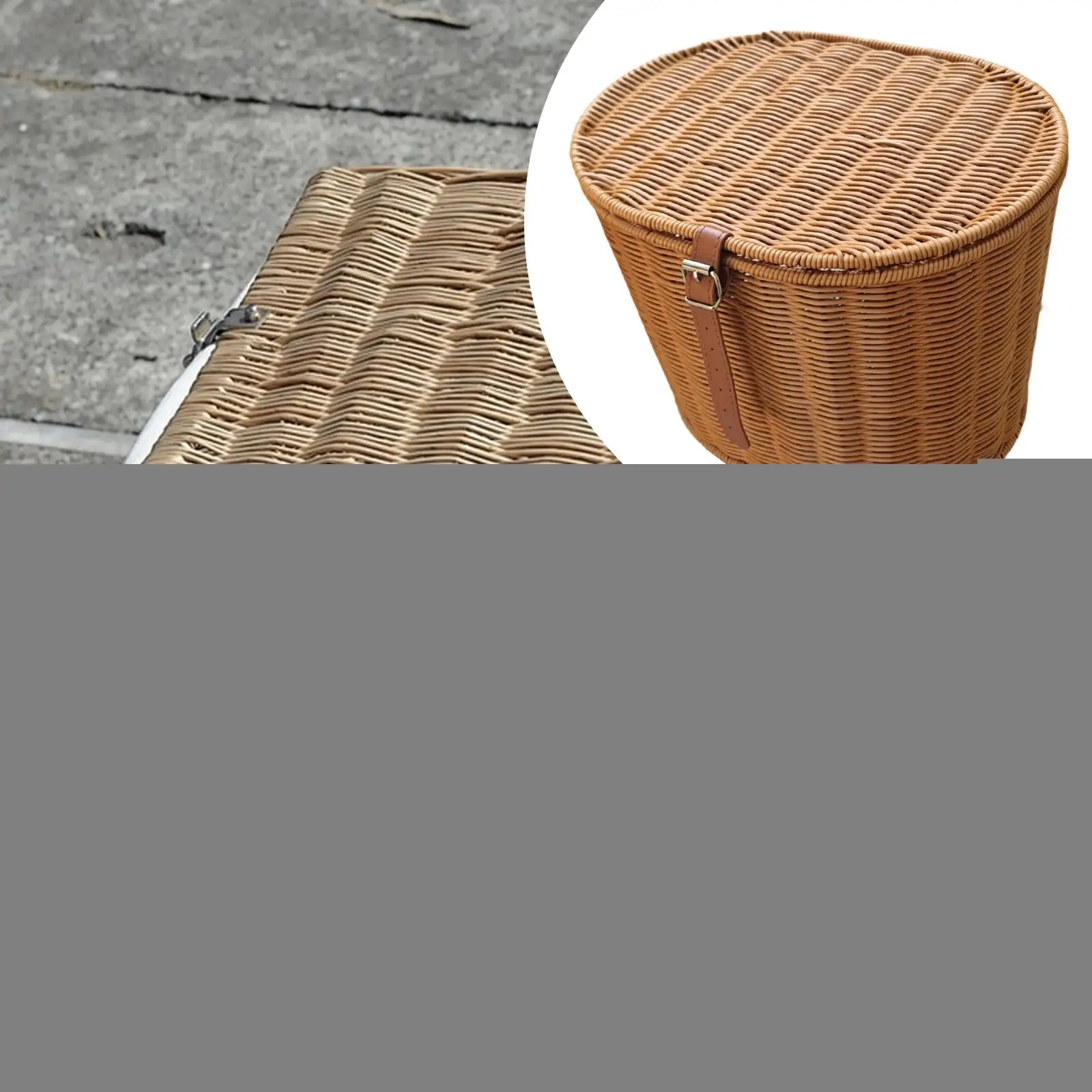 سلة دراجة أمامية للفتيات والنساء سلة دراجات متعددة الوظائف منسوجة يدويًا