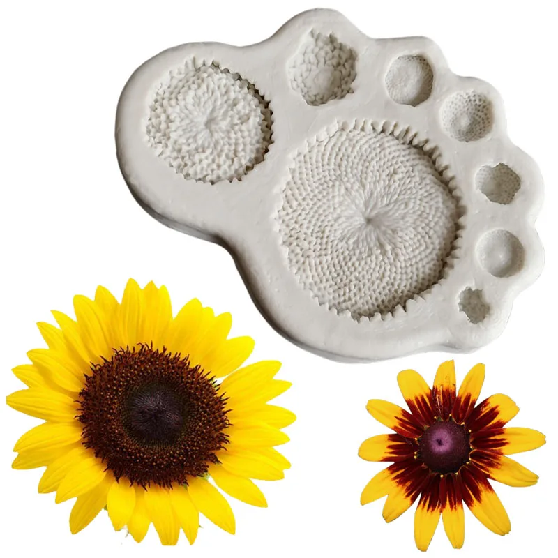 Kinds of Sunflower Petal Leaf Veiner Silicone Mold Fondant Cake Decorating Tool Clay Resin Gumpaste,Sugarcraft Clay Mould  M2079