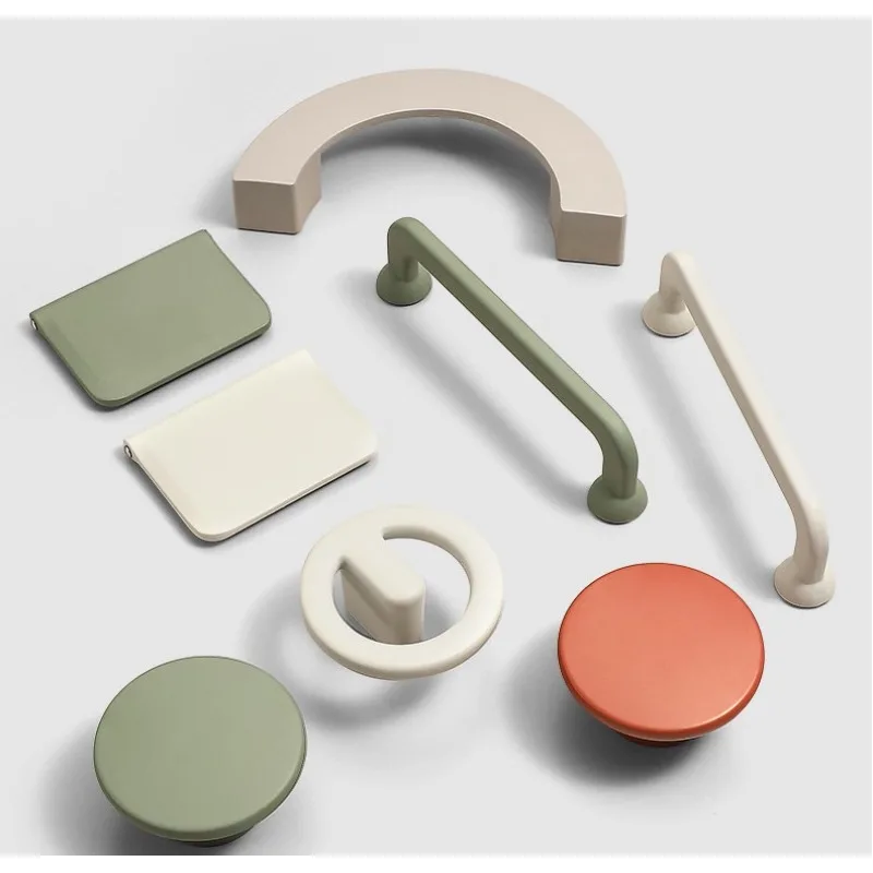 Modern Minimalist Zinc Alloy Handles,Creamy Pastel Cabinet,Multicolor Drawer Handles for Wardrobe,Shoe Cabinet Durable/Versatile