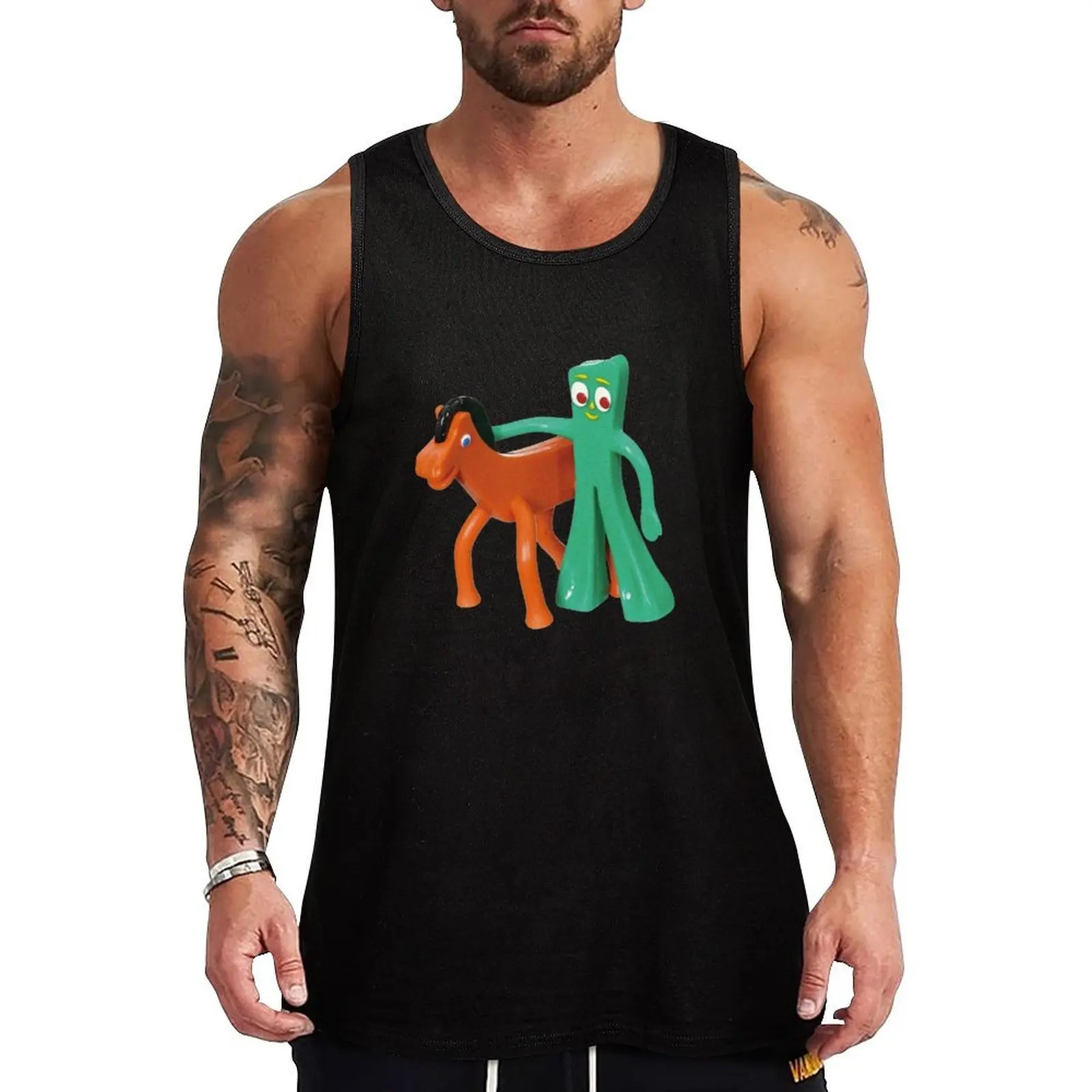 

Gumby and pokey Tank Top vest men sports vest Men's summer vest gym clothes man fitness
