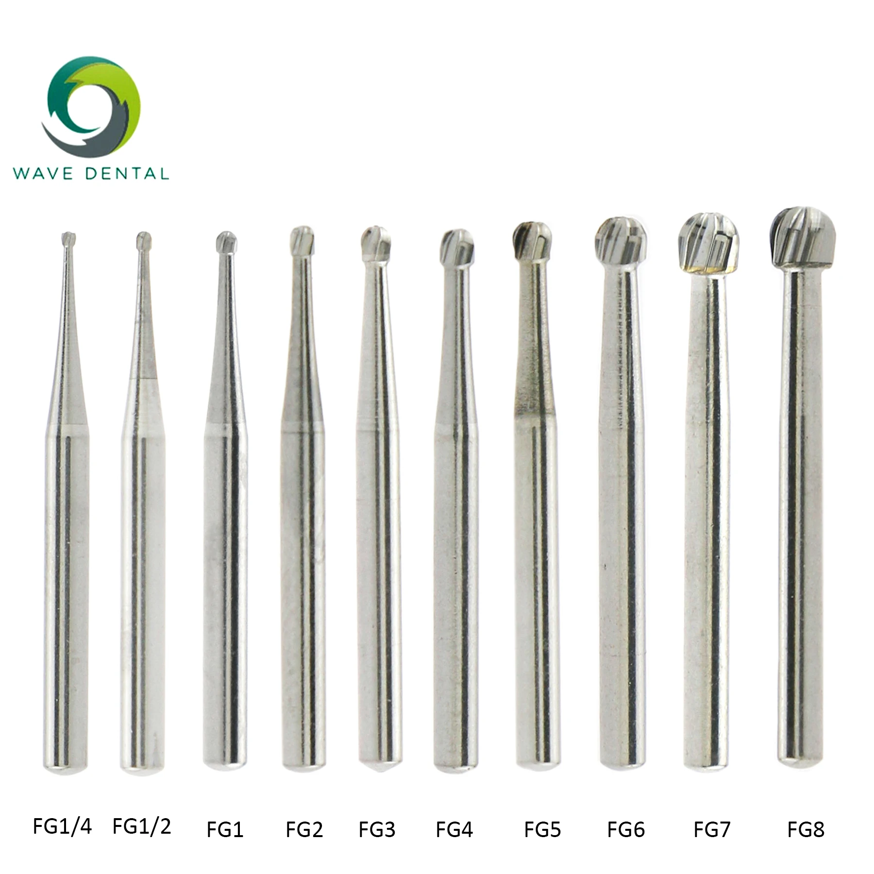 FG Burs Wave Dental for High Speed Handpieces Round strawberries Tungsten Carbide Bur 19mm PRIMA 5pcs