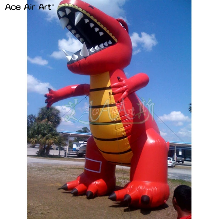 

Entertaining 4mH Blue Inflatable Dinosaur Cartoon Mascot For Outdoor Party Event Exhibition/Advertising Made By Ace Air Art