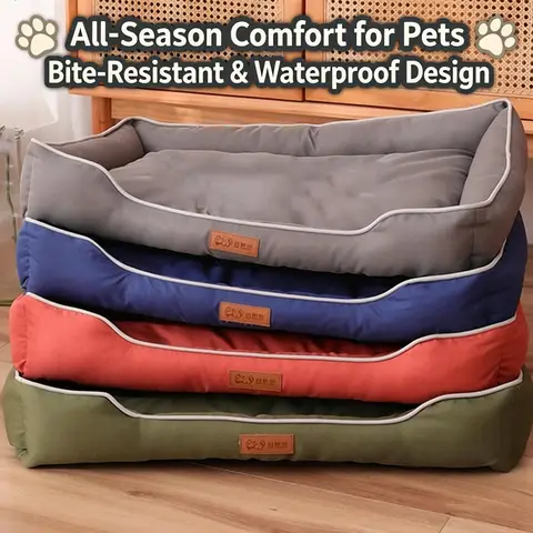 Cama quadrada para cachorro de quatro estações, colchão grande para cães, resistente à mordida, cama macia e espessada para cães, sofá à prova d'água, casa para animais de estimação