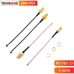 1-częściowe złącze RF1.13 RG178 SMA żeńskie do uFL u.FL IPX IPEX1 RP SMA Coax Pigtail Jumper Cable Przedłużacz anteny SMA do IPEX