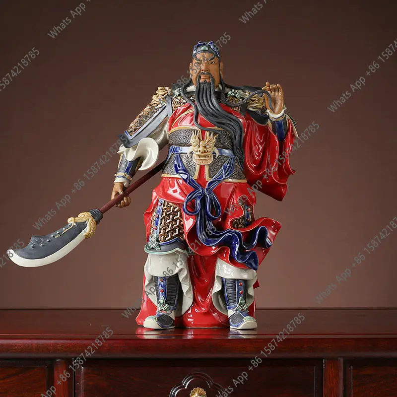 

Керамическая кукла Шивань: Мастерская работа, китайский бутик, декор для дома, гостиной, талисман удачи, украшение для особняка, маленькая фигурка Гуань Гуна