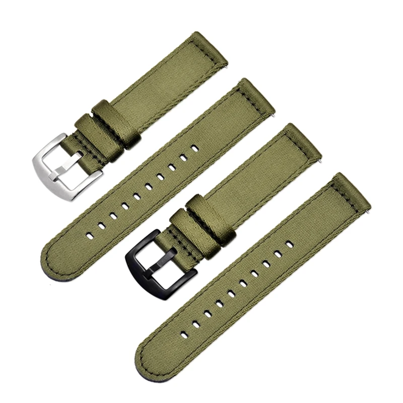 Canvas Nylon Strap 18mm 20mm 22mm 24mm Stainless Steel Buckle Quick Release Men Replace Bracelet Wrist Band Watch Accessories
