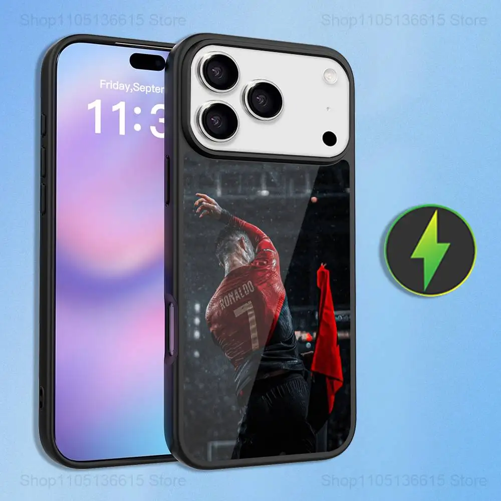 FOOTBALLSPORT Case  For iPhone 16,15,17,14,13,12,11,Pro,Max,Plus, R-ROnAlDo Cr7 Mini,Magsafe,Magnetic Wireless Charging Case