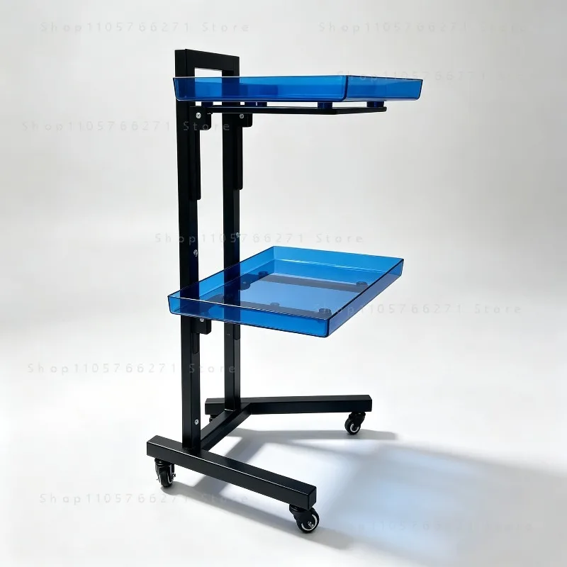 Carbon Steel Foldable Tool Cart Beauty Salon/Barber Shop Trolley Storage workbench supermarket 2-tier tool cart