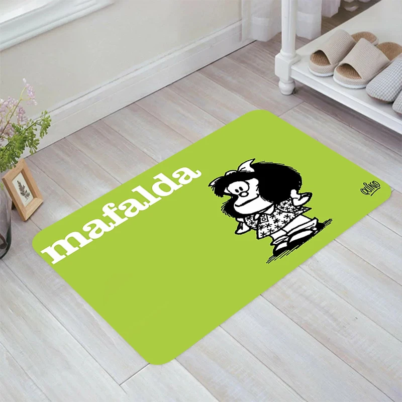 Mafalda Cartoon Floor Mat Doormat Entrance Door Living Room Kitchen Rug Balcony Rugs Carpets Home Foot Carpet Mats Bathroom Bath