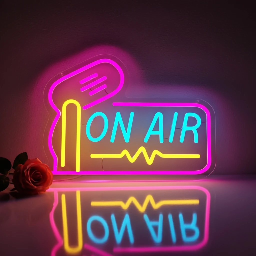 

On Air Neon Sign - LED Neon Light for Room Wall Decor USB Powered Dimmable Neon Sign for Studio Office Bar Party Aesthetic Decor