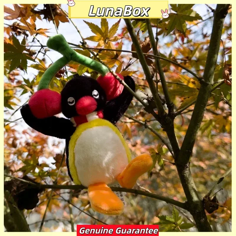 New Pingu Penguin Creative Fruit Series Plush Keychain Listening Cherry Doll Lovely Soft Hanging Ornament Gift For Kids Girls
