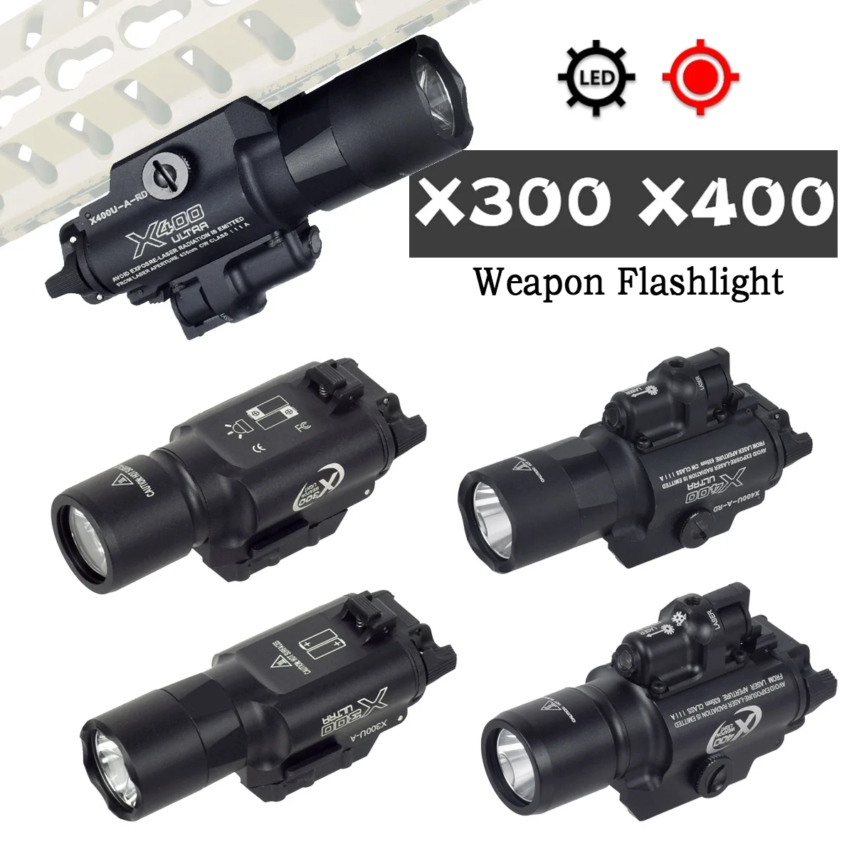 

Tactical Weapon Light SureFire X300 X400 Ultra Series Airsoft X300U X400U Flashlight With Upgrade Remote Dual Function Switch