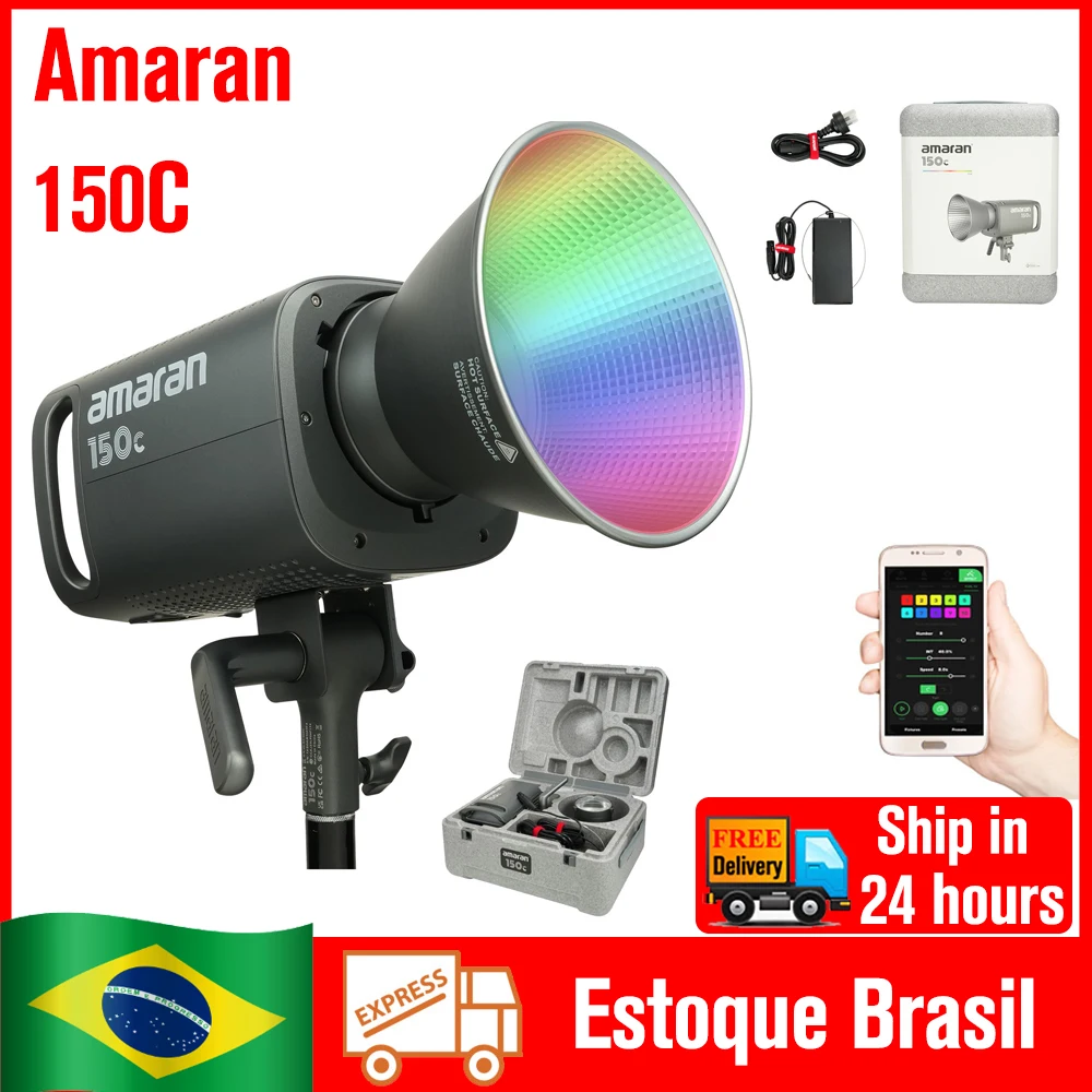 DO Brasil) Pre-sale Amaran 150C RGB LED Video Light Daylight Bowens Mount Continuous Lighting For Studio Video Photos by Aputure