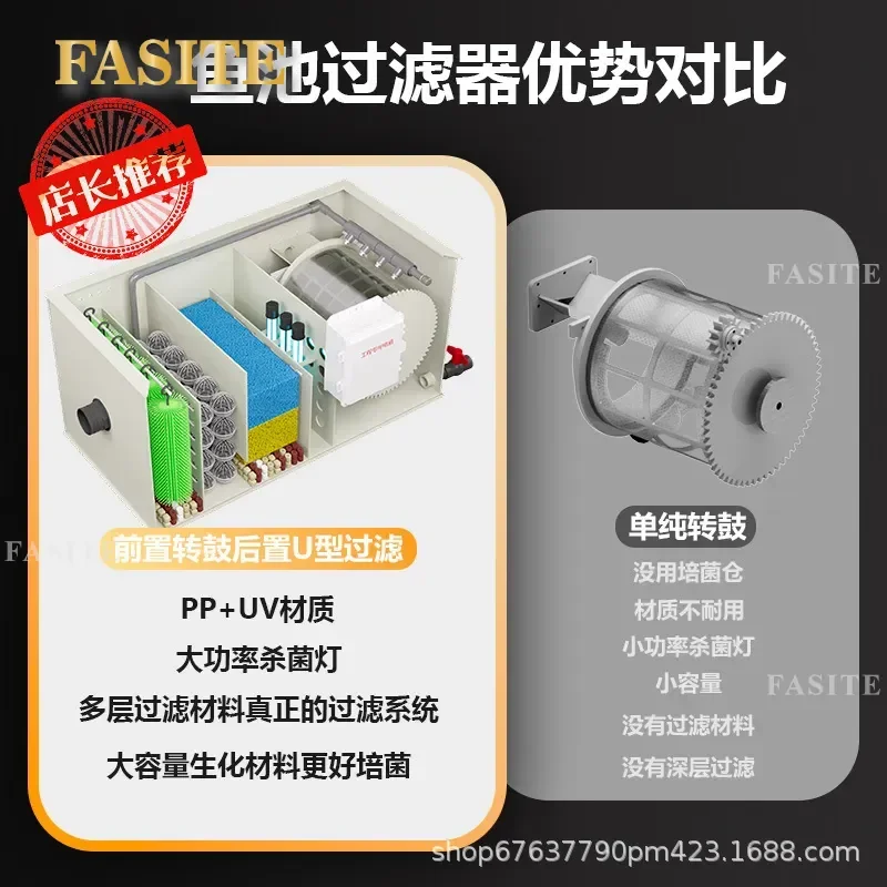For Fish Pond Rotary Drum Micro Filter Machine Aquaculture Intelligent Automatic Backwash Cycle Purification System Equipment