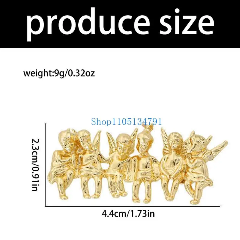 98 كم جميلة ستة ملاك تصميم بروش دبوس هدية مجوهرات سبيكة خفيفة الوزن للنساء الرجال #6