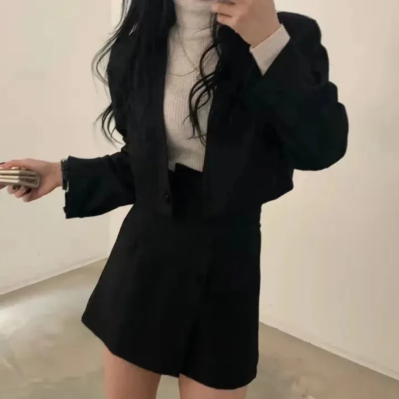 Gray Design High-end Women\'s Suit Skirt Spring and Autumn Jacket Commuter Casual Fashion Two-piece Thin Coat Blazer