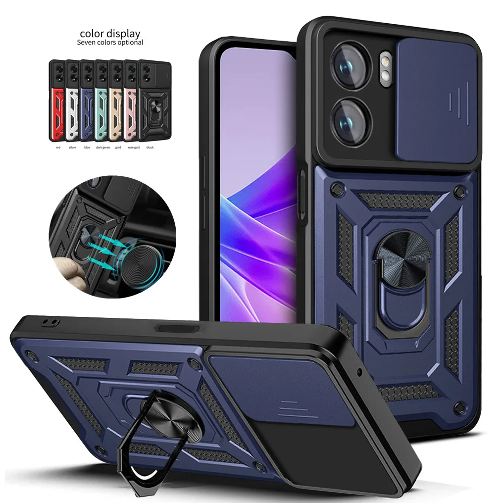 Armor Case For OPPO A79 A78 A58 A38 A18 A98 A77 A57 A57S 5G 4G Cover With Ring Magnetic Holder Coque Fundas Capa Shell