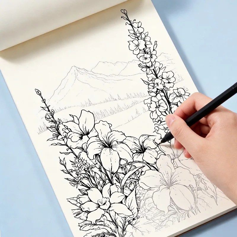 A Hand Drawn Adult Meditation, Healing, Zen Style Graffiti Book, Eagle/bird/wild Flowers/mandala Patterns/European Street Themes