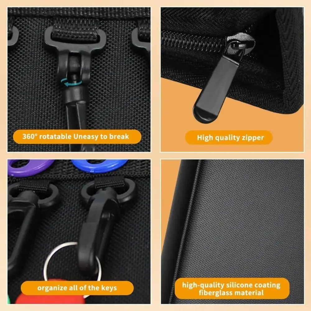 

Smooth Zipper Design Portable Key Storage Box Waterproof Material Fire Resistant Material Fireproof Key Organizer Bag