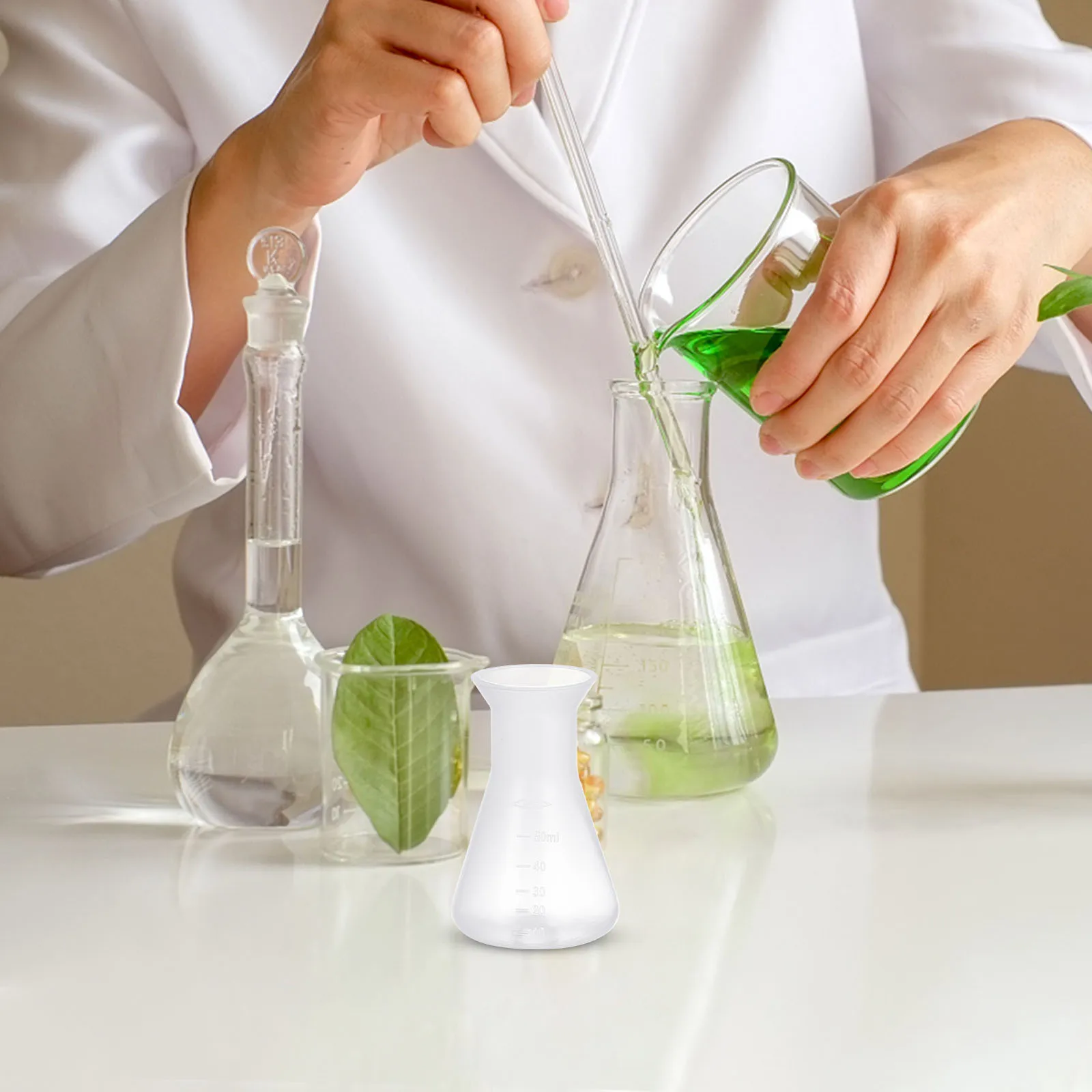 

5 pcs Plastic Erlenmeyer Flask 100Ml 250Ml 500Ml Transparent Conical Laboratory Flask For Chemistry Experiment Solid Base