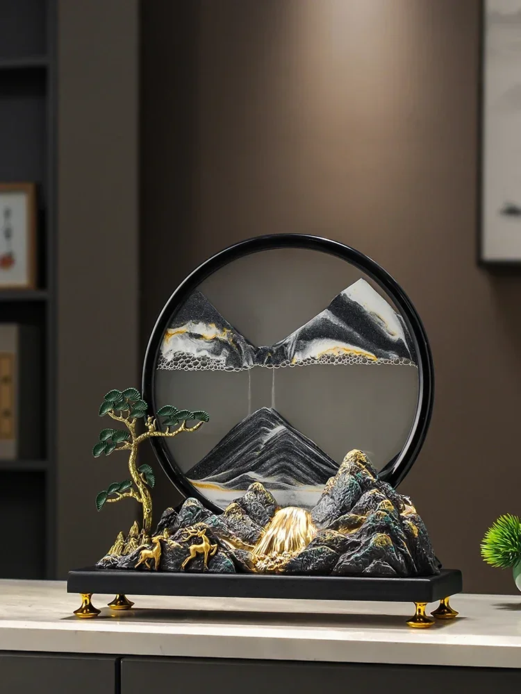 

Office running water makes money rockery quicksand painting ornament