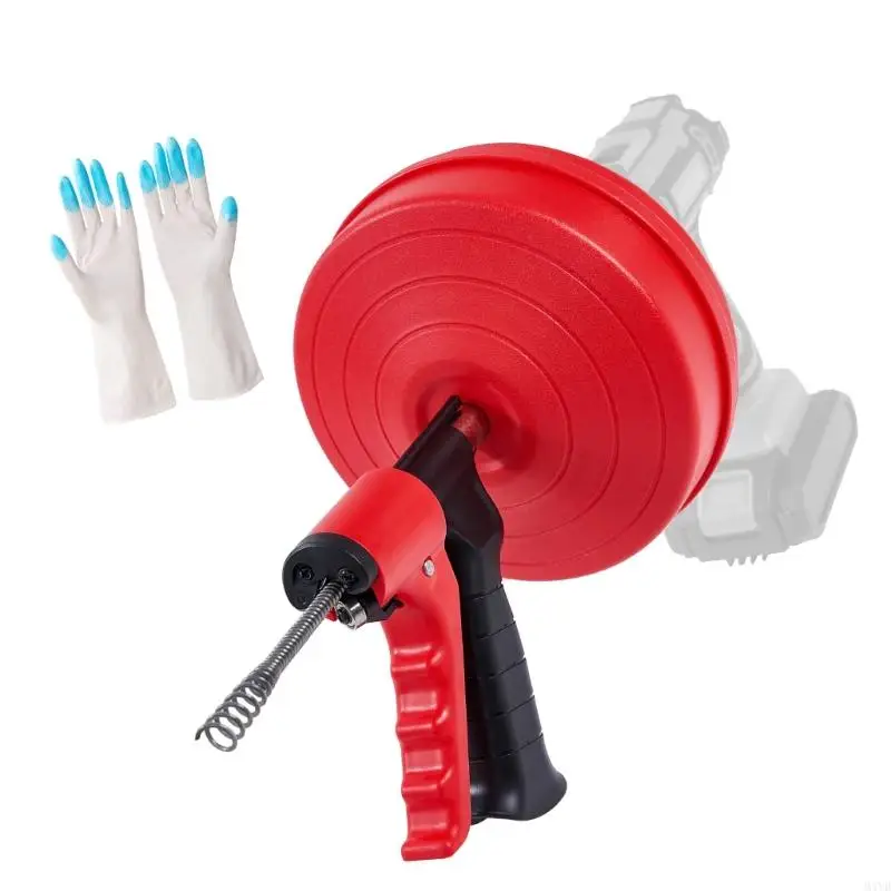 Pack Of 1 Mild Steel Drain Drill Set Heat Dealt With Gauntlets 25FT Length Permanent For Unclogging Conduits M4YD