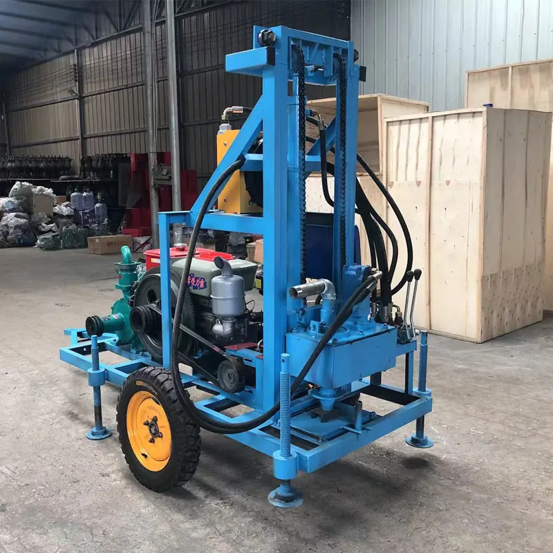 150mディーゼル小型水井戸掘削リグマシン水井戸ボア掘削機150mm径穴