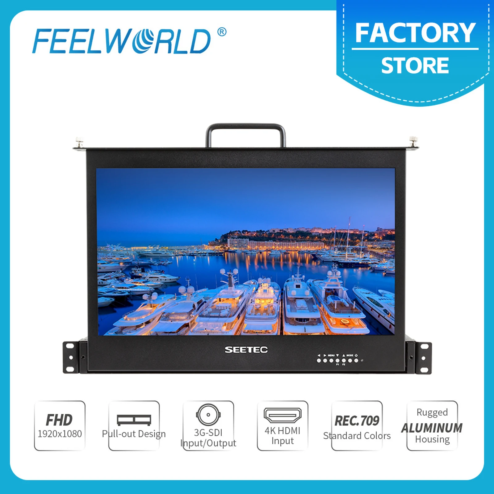 

SEETEC SC173-HSD-56 17,3-дюймовый выдвижной монитор для установки в стойку 1U, Full HD 1920x1080