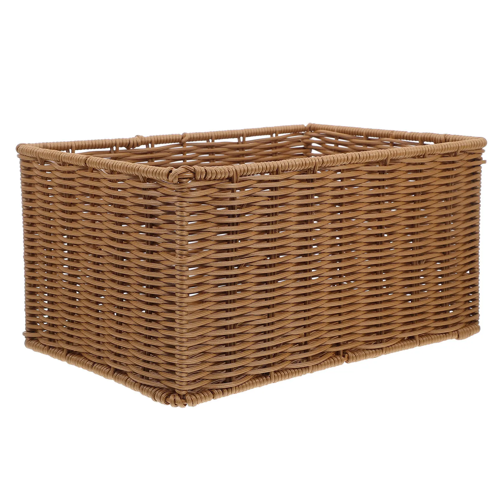 

Woven Fruit Basket Handmade Premium Plastic Storage Basket For Kitchen Pantry Countertop Multi-Purpose Snacks Bread