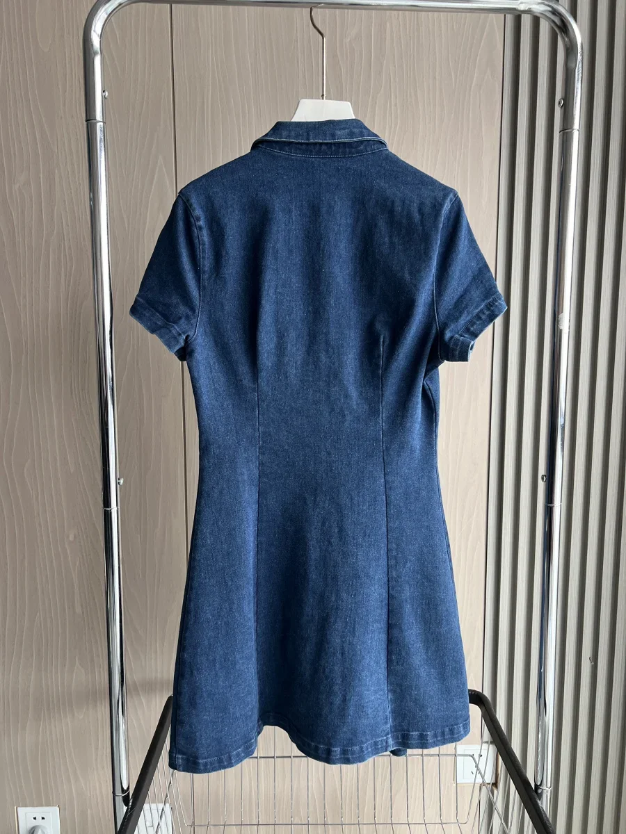 LIBIELIY Fall/Winter New Arrivals Women's Z1975 College Style Wide Pleated Denim Casual Mini Sleeveless Dress 3777223