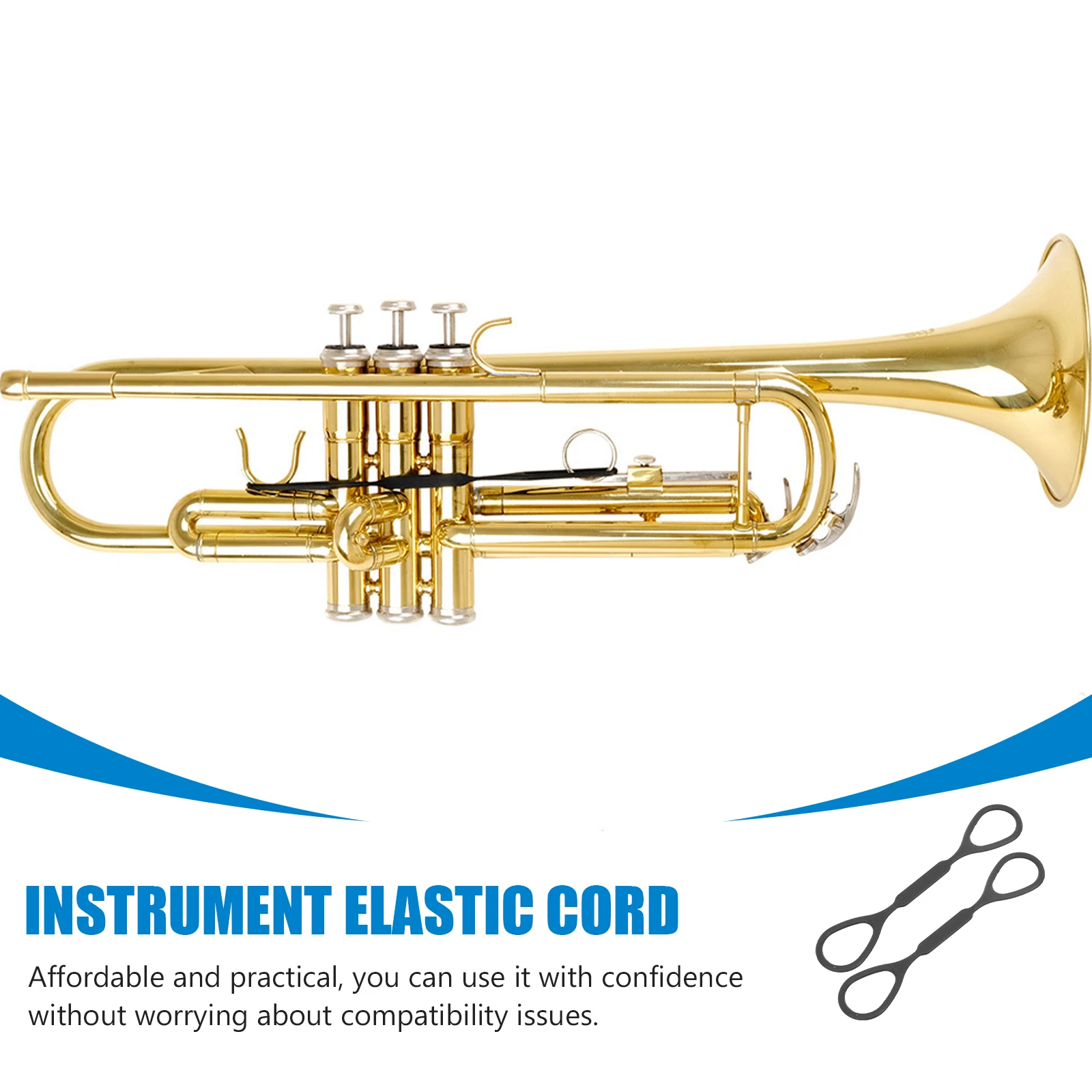 

Silicone Rope for Trumpet Changing Tubes Instrument Elastic Cord Musical Drag Cord Compatible Practical Storage Bag