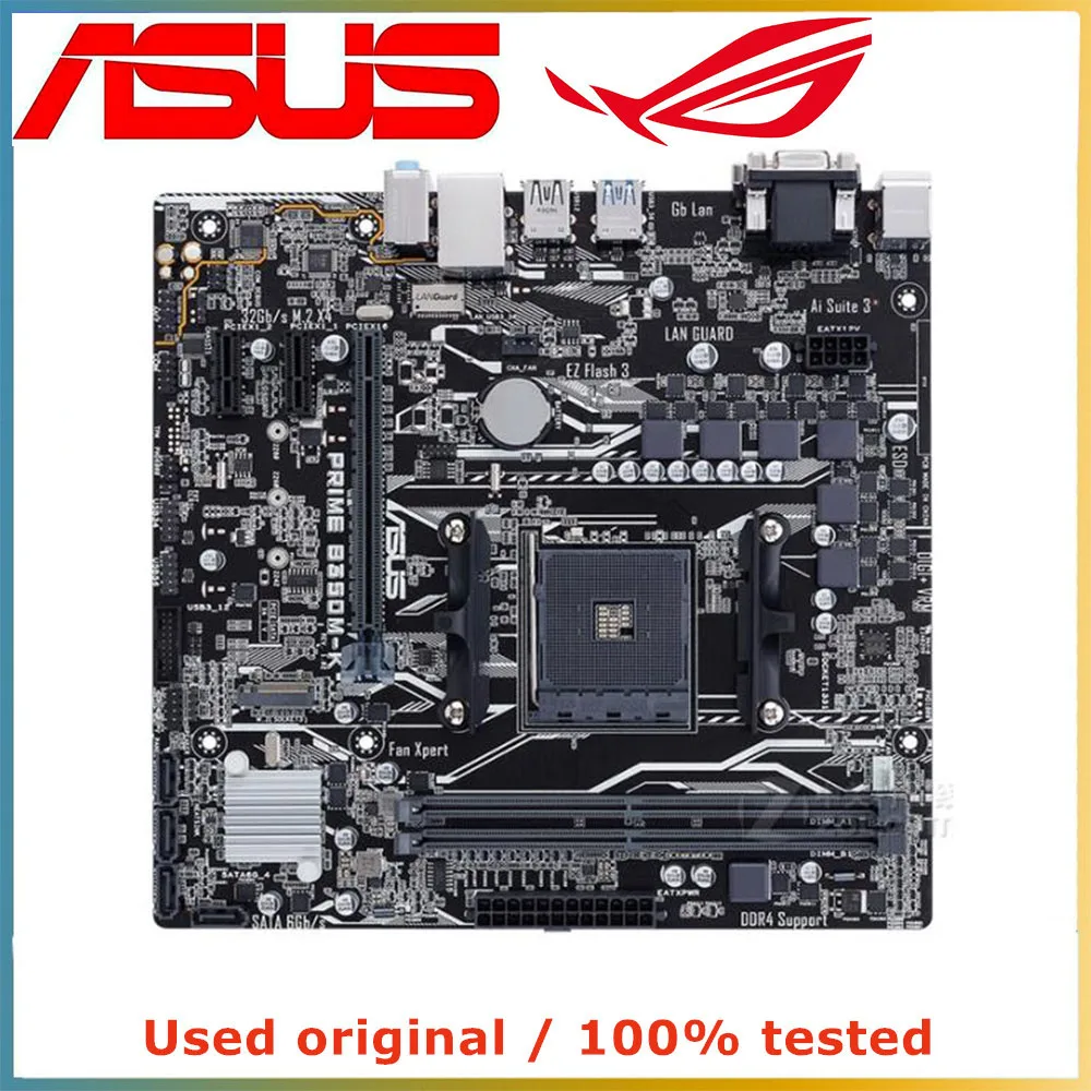 For ASUS PRIME B350M-K AM4 Motherboard AM4 AMD B350 DDR4 32GB Micro-ATX support Ryzen 3 2200GE 2200GE 4355G 2600 5600G