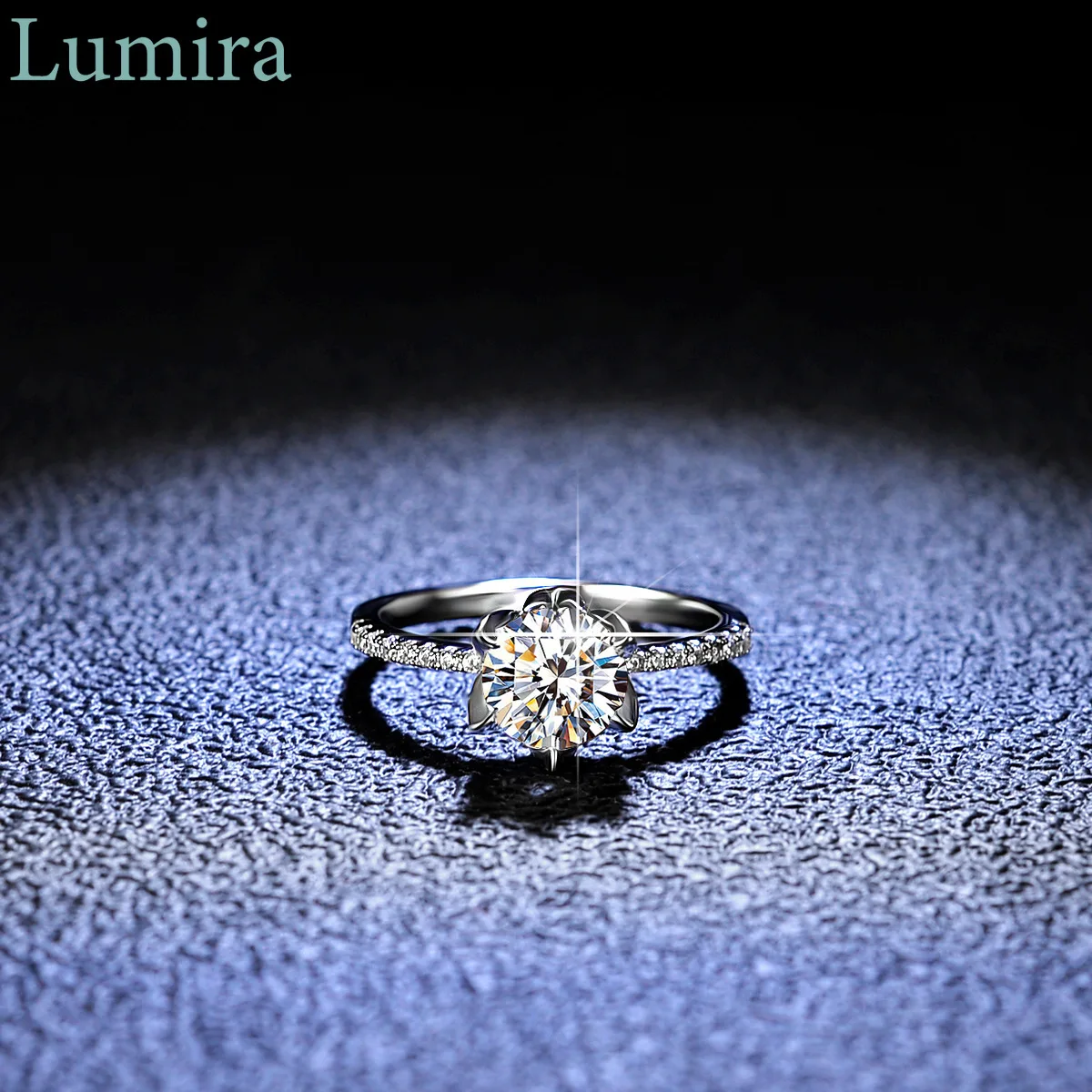 

Lumira Platinum PT950 кленовый лист шестизубчатое 1-каратное кольцо с муассанитом для женщин модное классическое кольцо с короной ювелирные изделия подарки