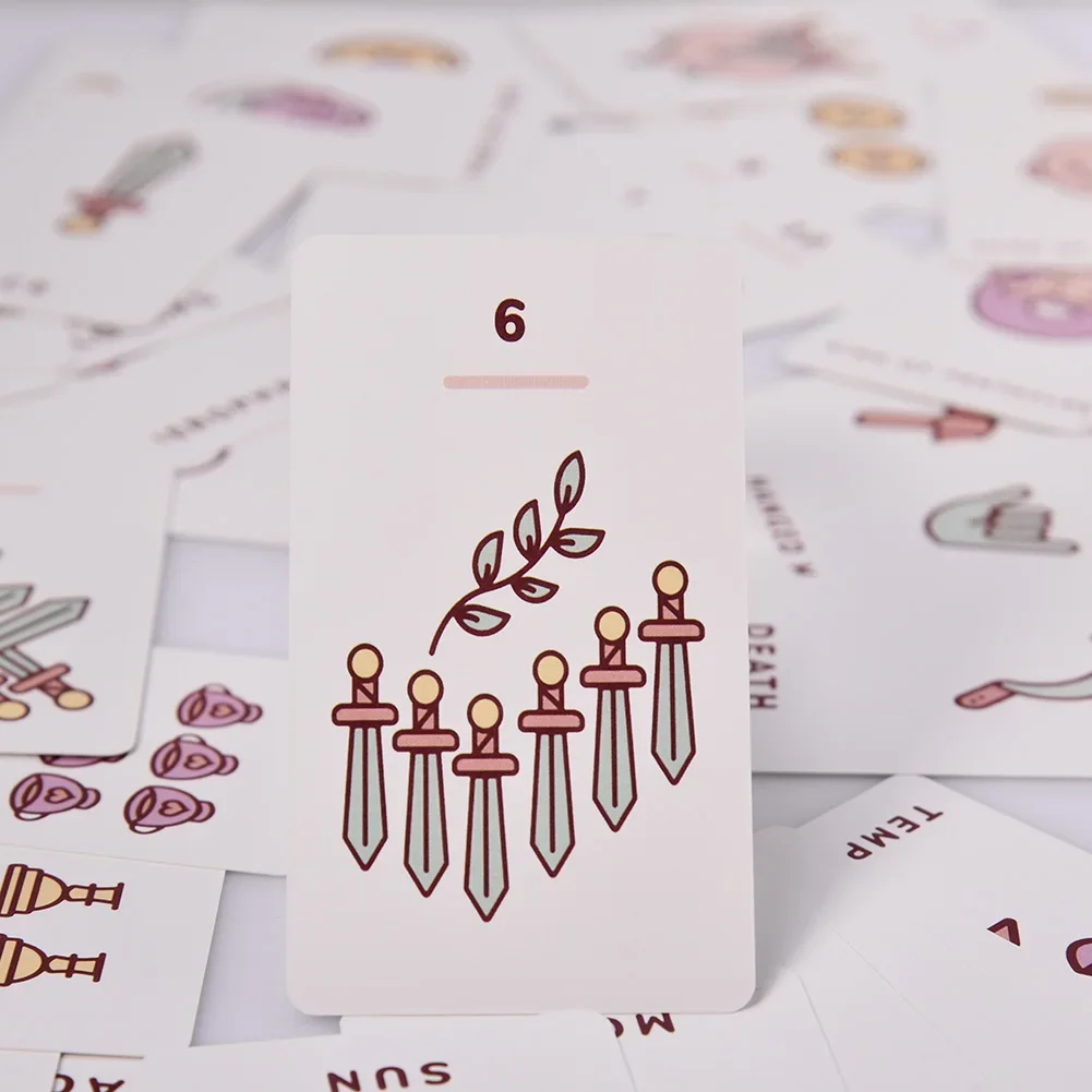 جديد Kawaii بطاقات التارو لطيف التارو سطح السفينة مجلس أرواق لعب PDF دليل الأسرة حفلة الجدول بطاقة ألعاب الأطفال #4