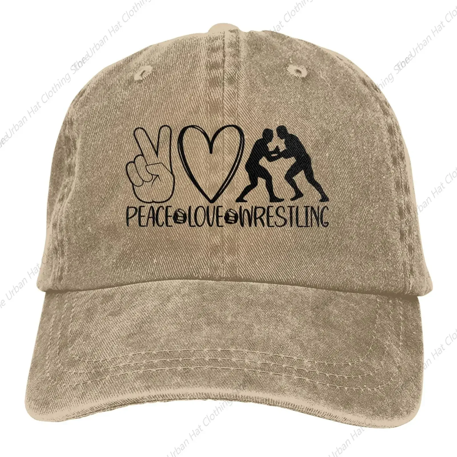 Peace Love Wrestling Baseball Cap GuIf Dad Hat Adjustable Original Classic Low Profile Cotton Hats Men Women