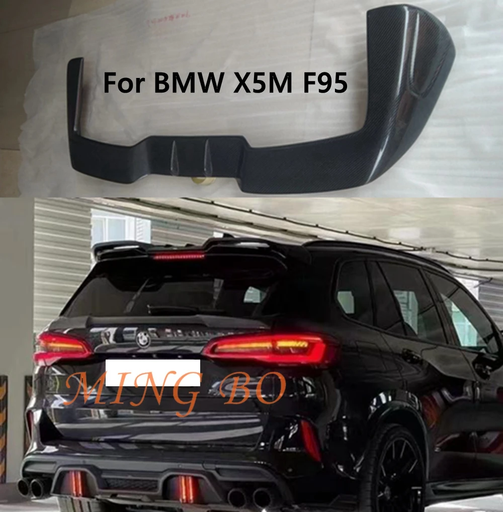 

Для BMW G05 F95 X5M SUV 2019 2020 2021 2022 Автомобильные аксессуары из настоящего углеродного волокна, задний багажник, крыло багажника, задний спойлер на крышу