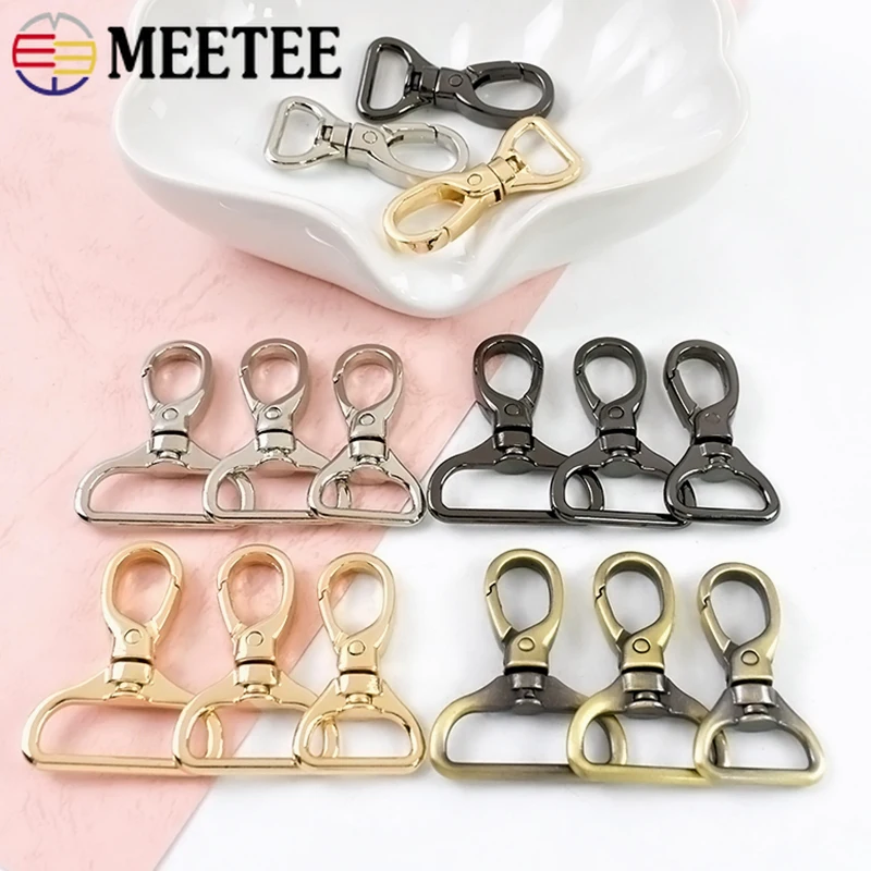 

10Pcs 15-32mm Metal Buckles Bag Belt Buckle Swivel Lobster Clasp Spring Hook Carabiner Snap Hooks DIY Accessories for Handbags