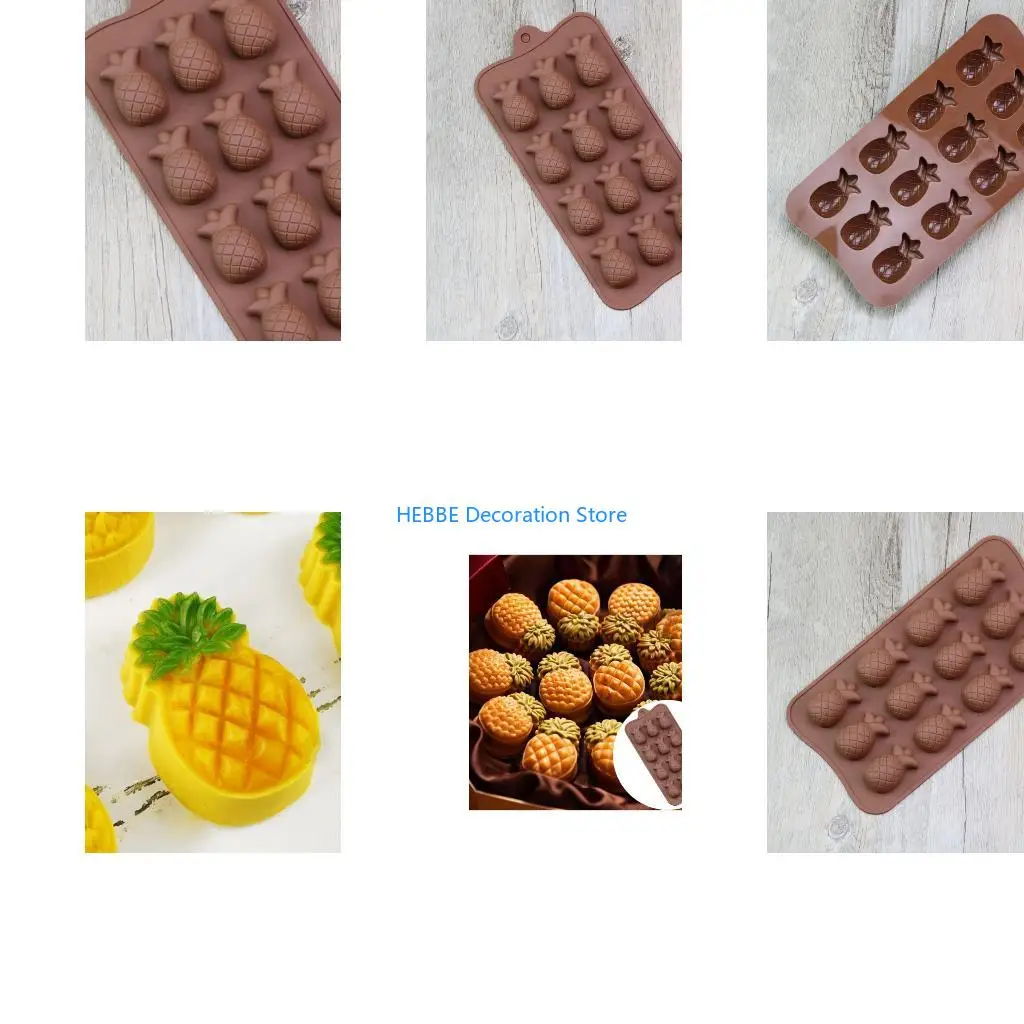 B0KC 12 Cavity 3D Pineapple Silicone Mold for Baking Chocolate Mousse Cake Mould Tool