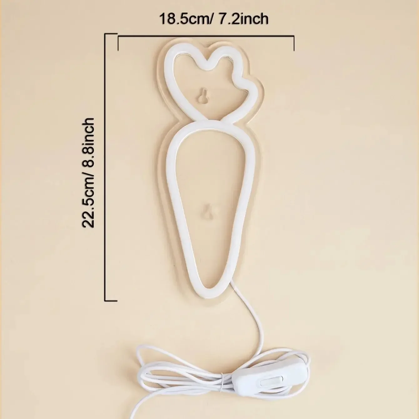 ป้ายไฟนีออน LED รูปแครอท 1 ชิ้น ใช้พลังงานจาก USB สำหรับตกแต่งผนังห้องนอน เหมาะสำหรับเทศกาลต่างๆ