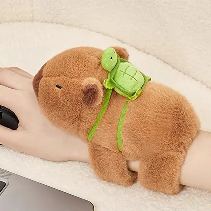 Rytanda capivara clap círculo brinquedos tapa snap envoltório pulseira capivara anel de mão de pelúcia diversão pop círculos crianças presente